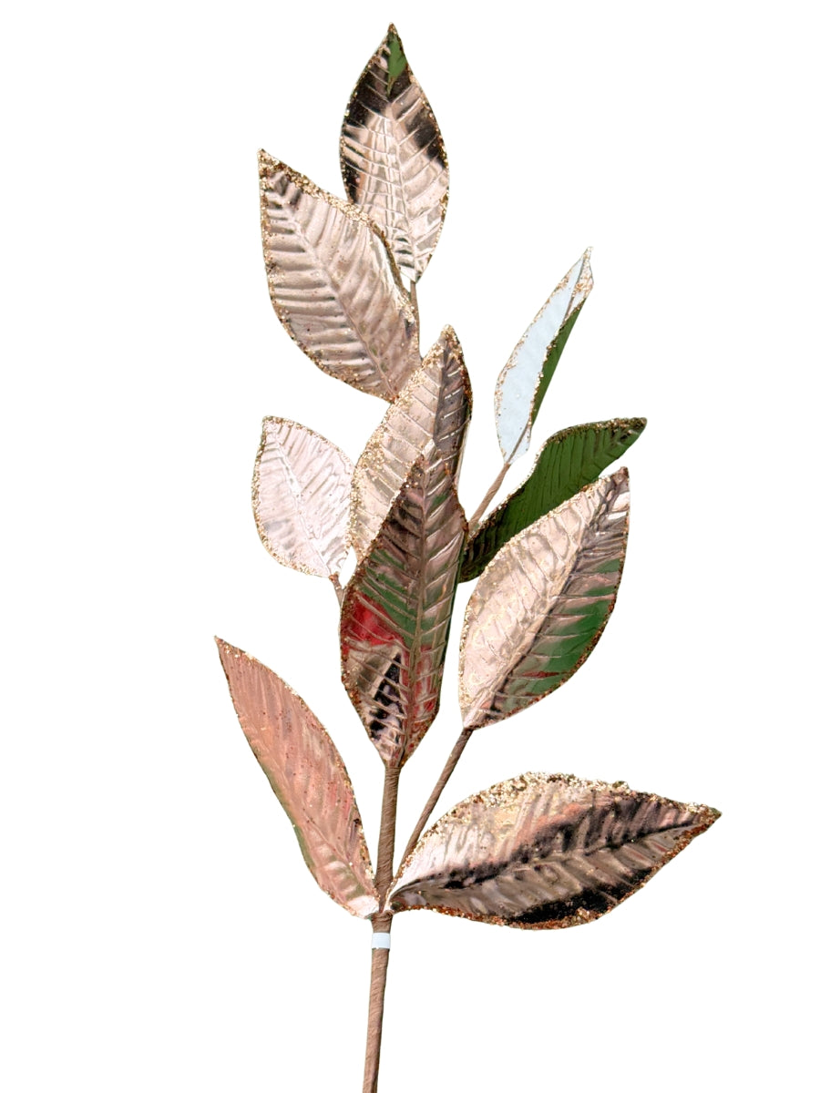 Metallic Leaf Spray Rose Gold 29''